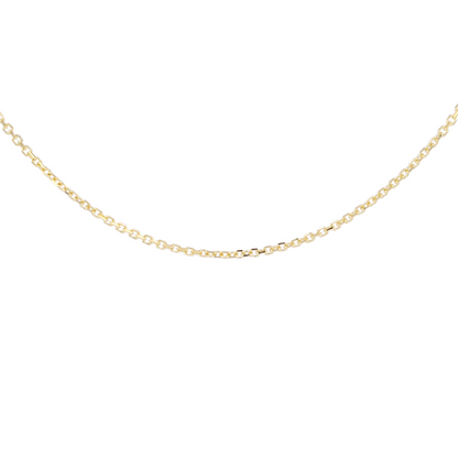 Gold chain necklace on a white background