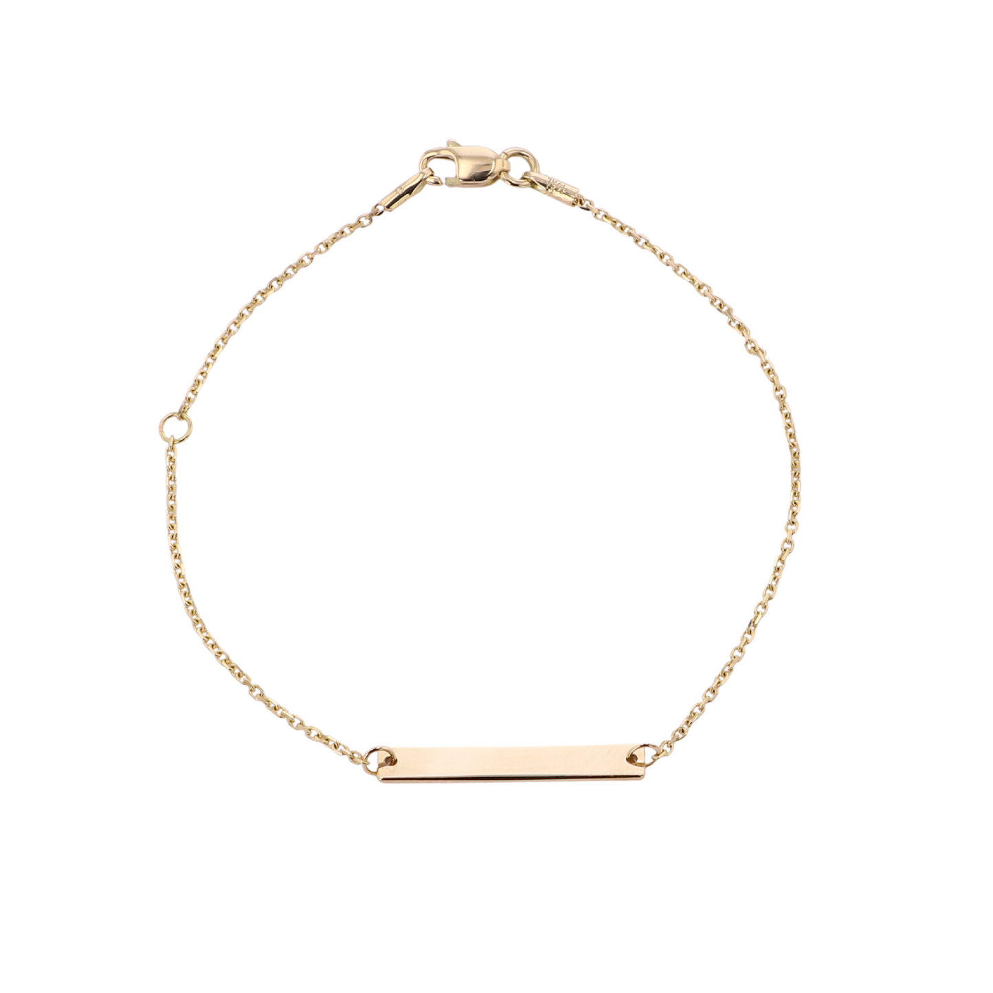 14 k Gold bracelet with a bar charm for kids